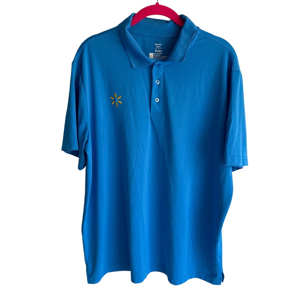 WALMART Employee Blue Uniform Work Polo Mens Shirt, L